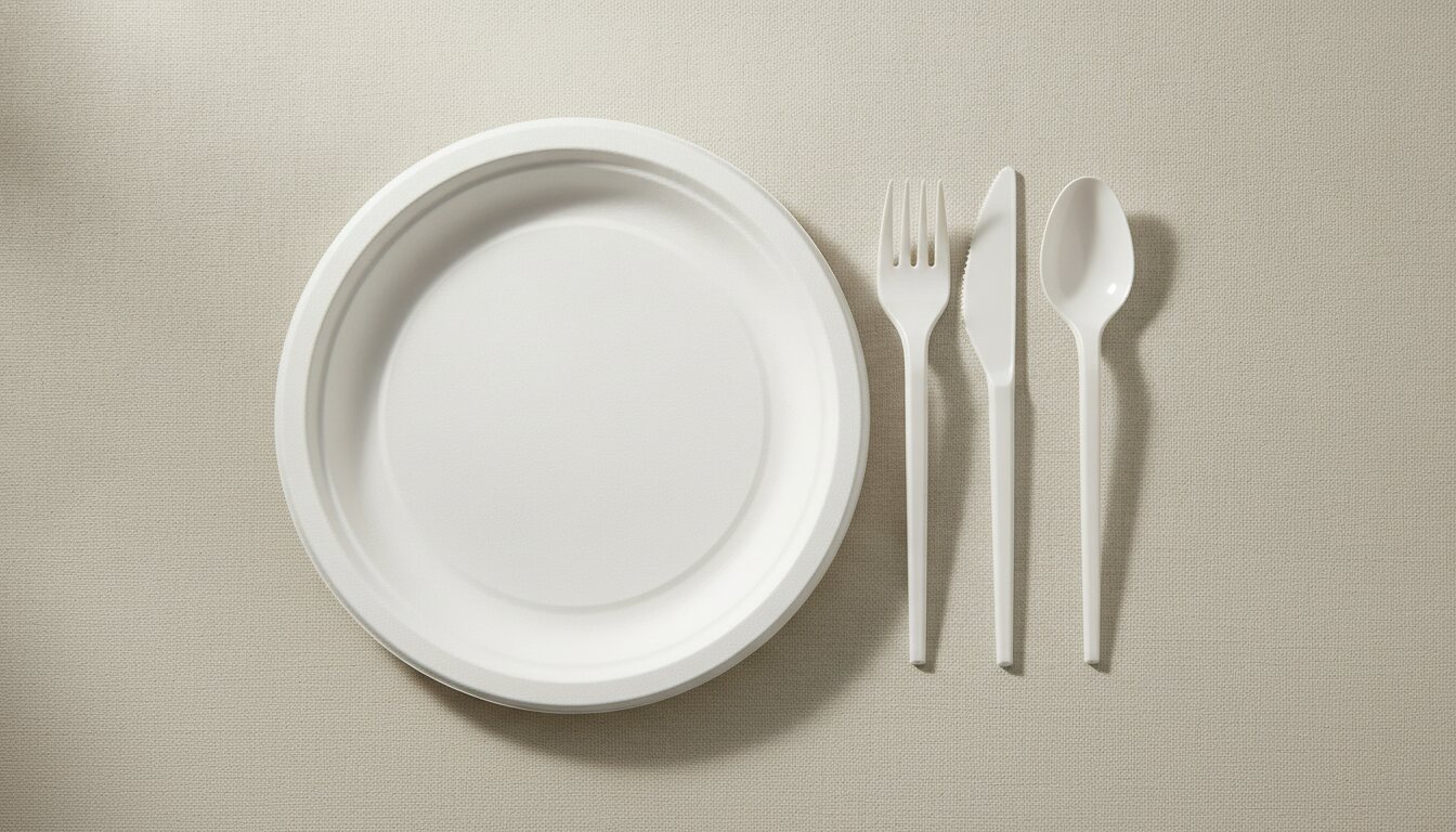 Set de tacâmuri de plastic alb ROMKREIS